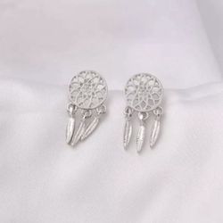 New Women’s Silver Dream Catcher Earrings Jewelry Gift 