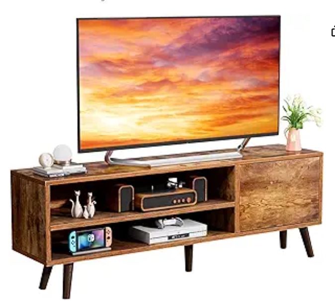 58 Vintage TV stand, which can hold a TV under 70 inches, can also be used as a storage locker