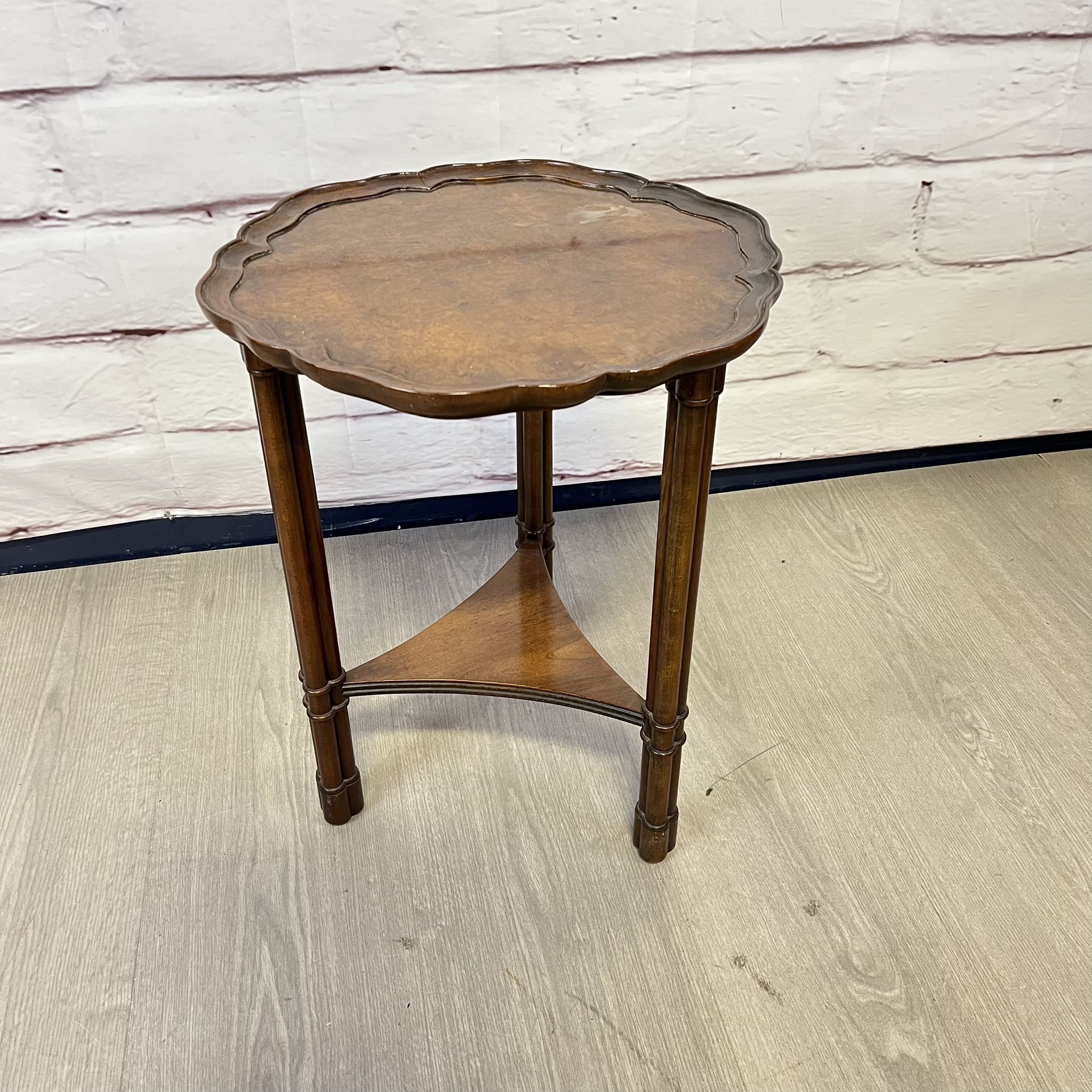 Vintage Burl Wood Side Table End Table