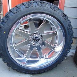 4 New 22X12 Polished TIS Rims LT 33 12.50 22 TIS Tires *8X180 *6X5.5* *6X135* *Dodge* *Chevy* *Ford*