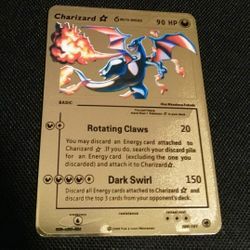 Pokemon Charizard Gold Delta EX GX Star Shadowless Set Base Custom Metal Card