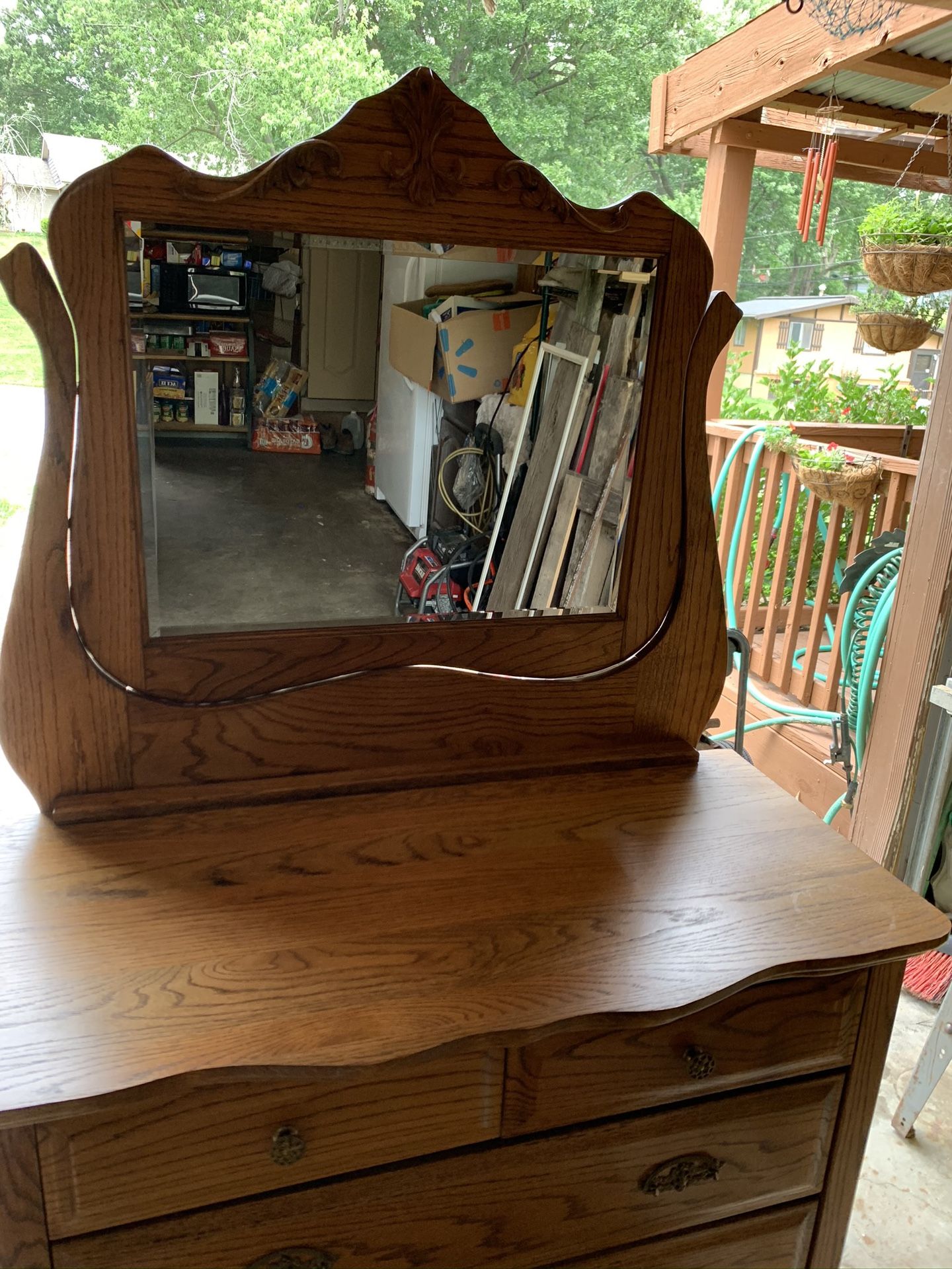 Antique chest with mirror
