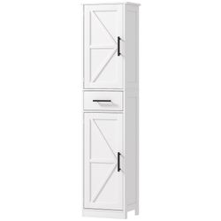 Tall White Farmhouse Storage Cabinet