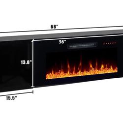  Fireplace TV Stand LED 