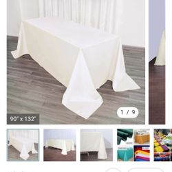 12 Ivory Table Cloths-6ft