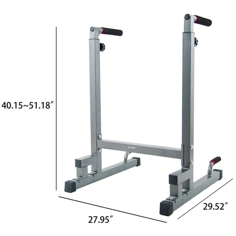 Multi-Function Dip Stand, Steel, 500-Pound Capacity, Gray, Exercise Power Stand Pull Up Bars
