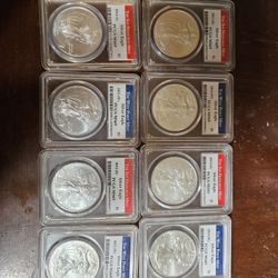 Silver Eagles Graded .999 Silver 