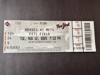 NY METS Pete Alsono Record Breaking HR Leader 8-12-2025 Real Ticket Stub *RARE*
