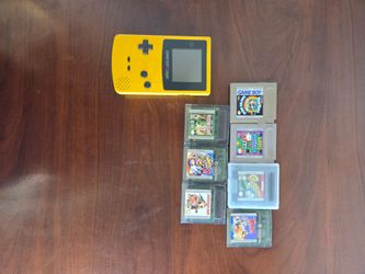 Nintendo Game Boy Color Dandelion Yellow Bundle - Tested & Working