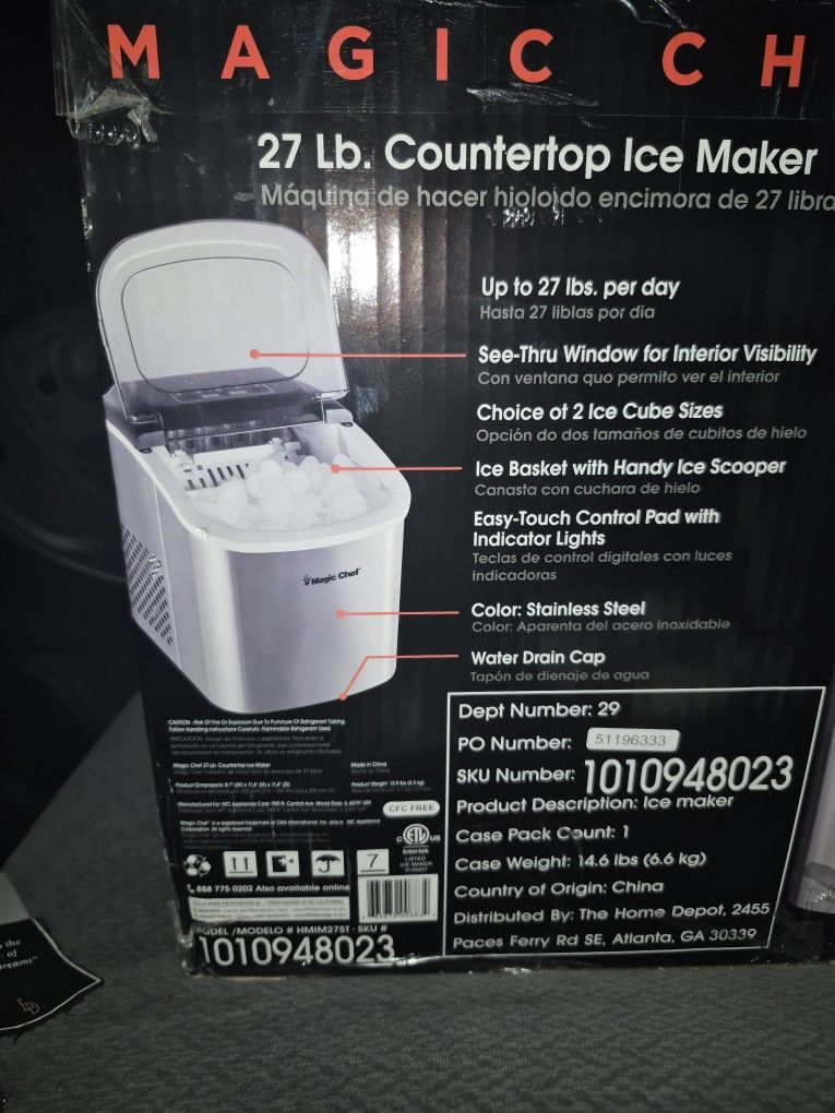 Brand New Never Used Magic Chef Ice Maker