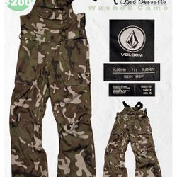 Volcom Rain GORE-TEX Bib Overalls - Cloudwash Camo
