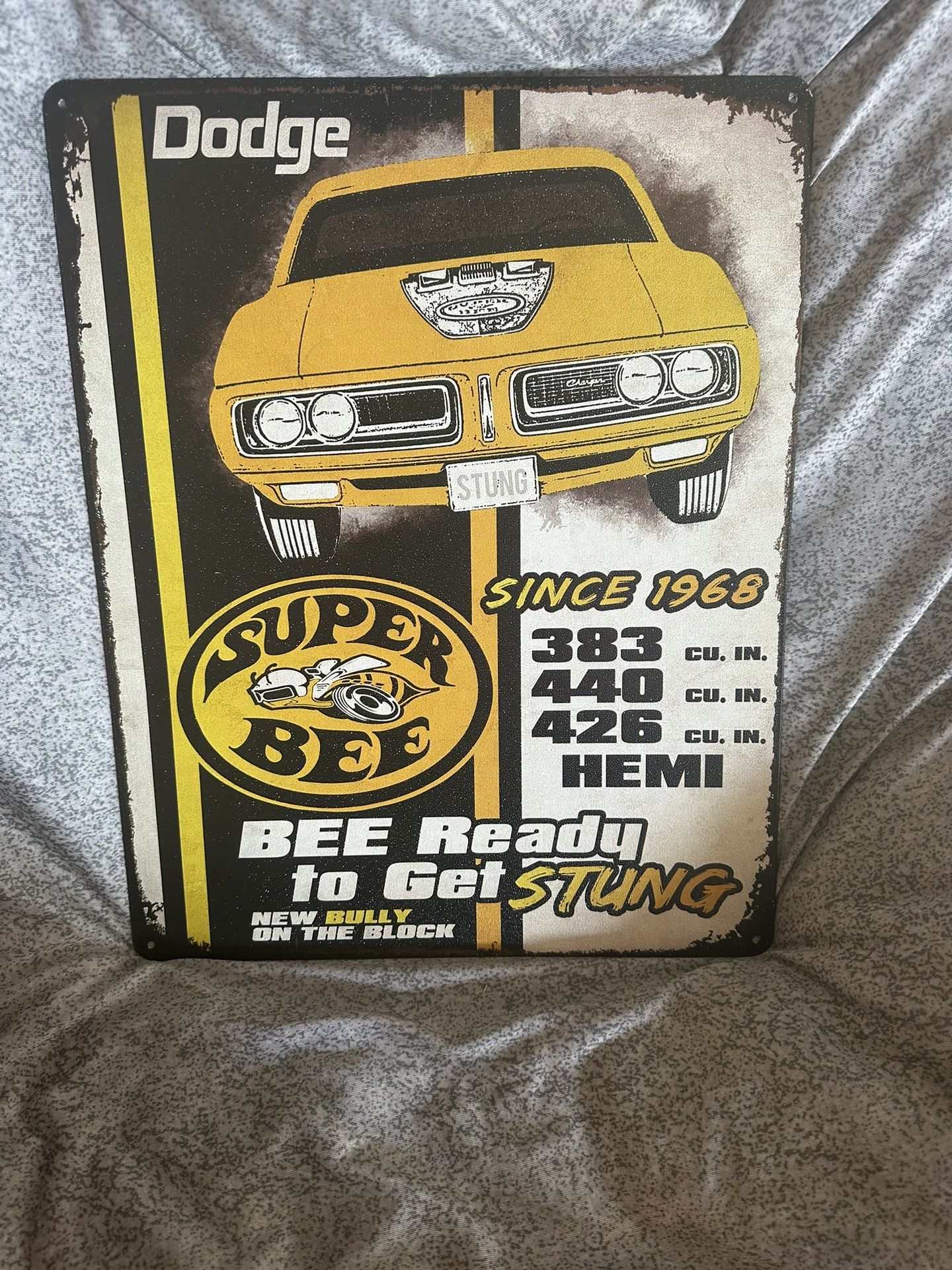 Super bee metal sign