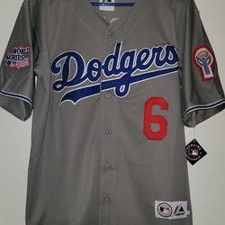 Brand New Dodgers Grey 1981 Steve Garvey Rep Baseball jersey with World Series and City Bicentennial Patches Men Sizes XL, 3XL Also other players