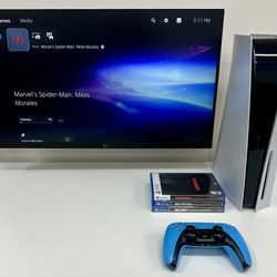 Sony PlayStation 5 with Controller and games - Disc Edition