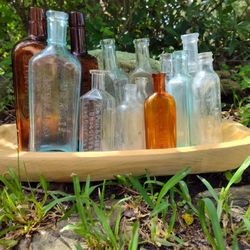Lot of 13 Antique Glass Bottles
