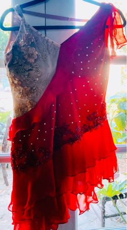 Red Ballroom Latin Dance Dress