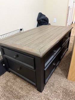 Two-Tone Coffee Table with Drawers
