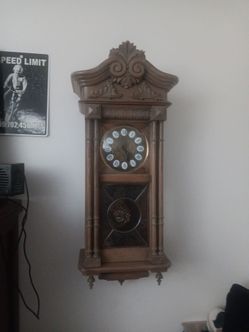 Antique Wood Pendulum Wall Clock