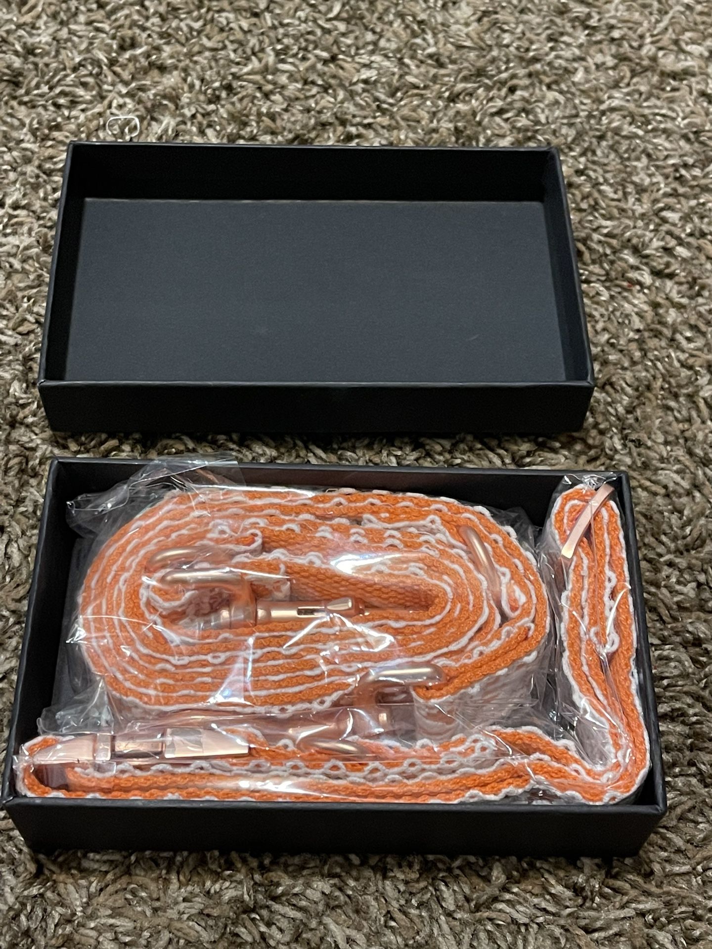 Large Orange Lace Dog Collar And Leash