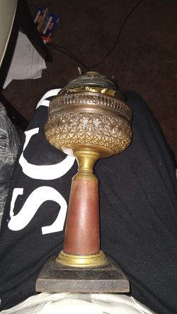 Vintage early 1900's oil burning lamp