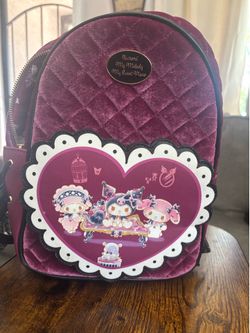 🎀 Sanrio Kuromi, My Melody & My Sweet Piano Velvet Mini Backpack 🎀