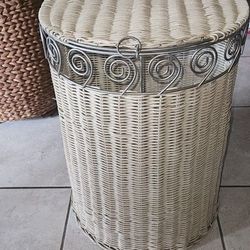 WICKER AND METAL LAUNDRY BASKETS ASSORTED   $10  TO $20