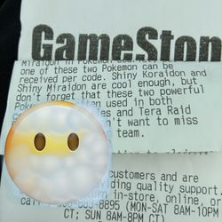 GameStop Exclusive Shiny Miraidon/karaidon Code