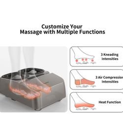 MOUNTRAX Foot Massager Machine with Heat, Gifts for Women Men, Shiatsu Foot Massager with Remote Control, Deep Kneading and Soothing Heat, Fits Feet U