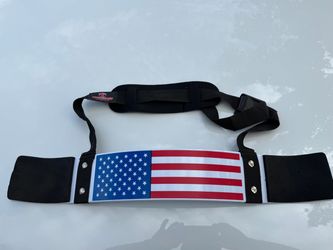 American Flag Race Number bicep Plate Strap