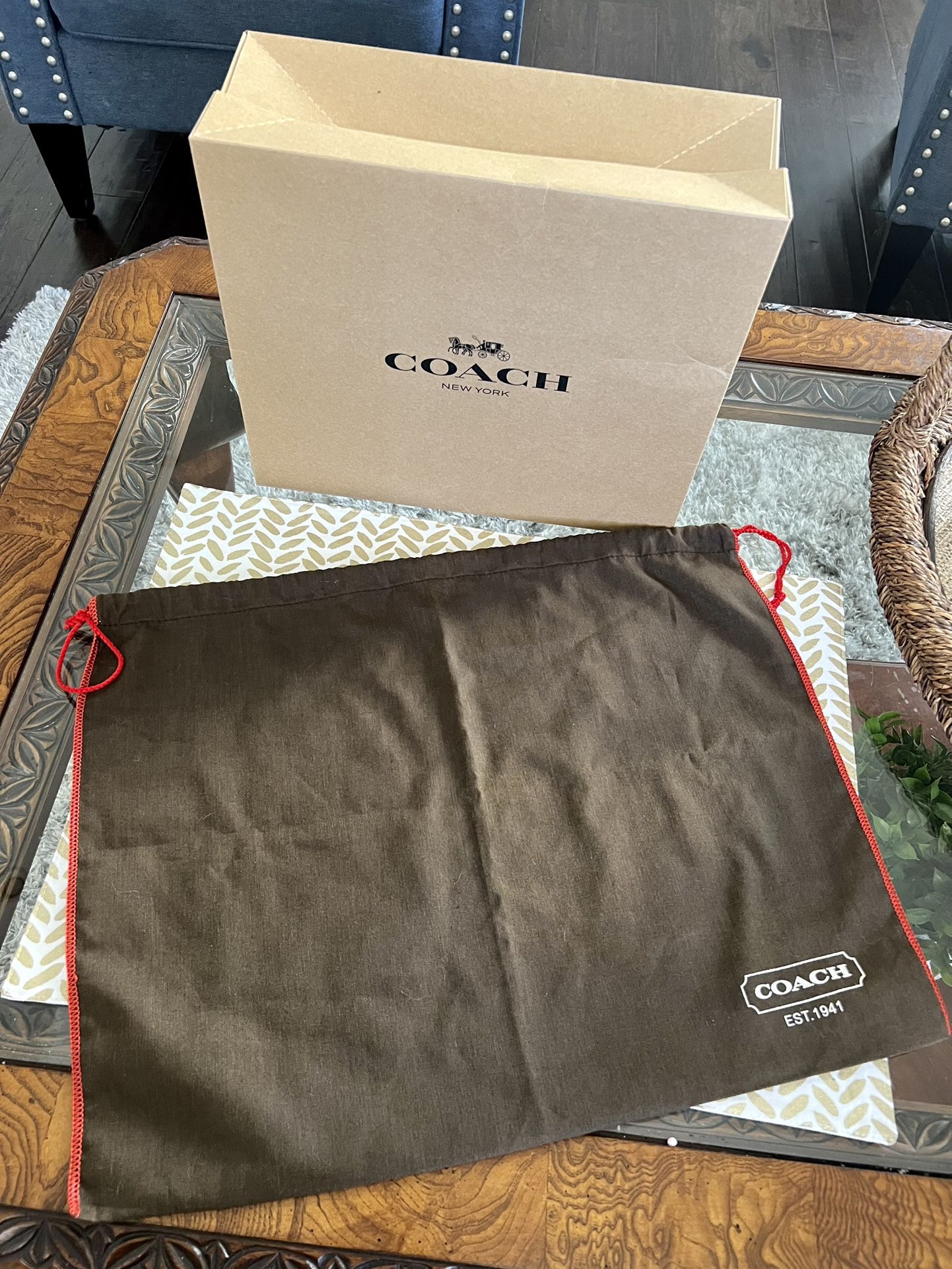 Coach Drawstring Dust Bag And Gift Box