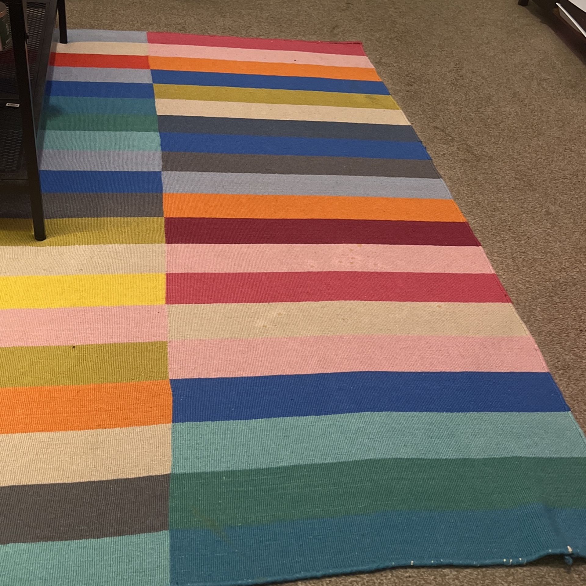 IKEA Rainbow Rug HALVED Rug, handmade/multicolor