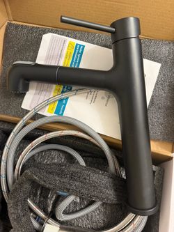 Matte Black 1 Handle Tall Vessel Sink Faucet with Pull Down Sprayer A15 $30