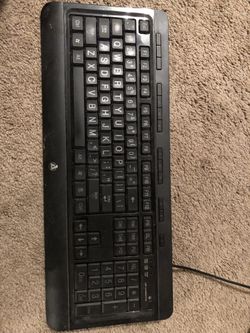 Backlit computer keyboard red, white or blue