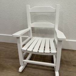 White Wooden Rocking Chair For Kids 