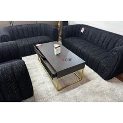 Boucle 2 Pc Sofa And Loveseat Set 