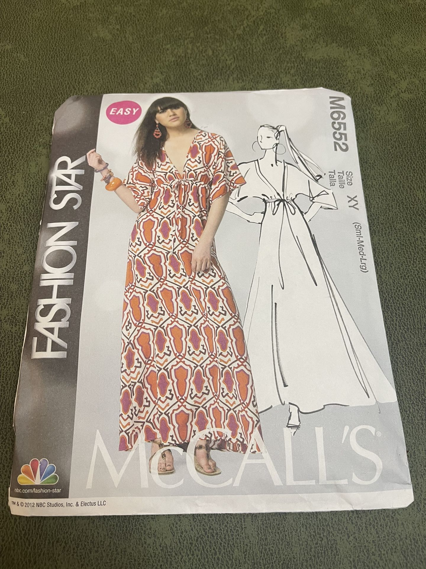 McCalls M6552 Fashion Star Boho Pullover Dress Womans SZ XY ( SM-MED-LG)