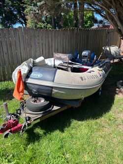 Zodiac inflatable boat with trailer