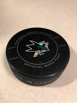 Official Game Puck NHL caught from San Jose Sharks Game.