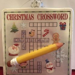 Christmas Crossword Ornament 4” X 4”