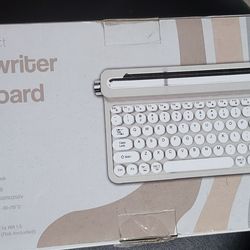 BLUETOOTH WIRELESS KEYBOARD OFFICE TIPE WRITER MECHANICAL FEEL TABLET UNIVERSAL RETRO ROUND