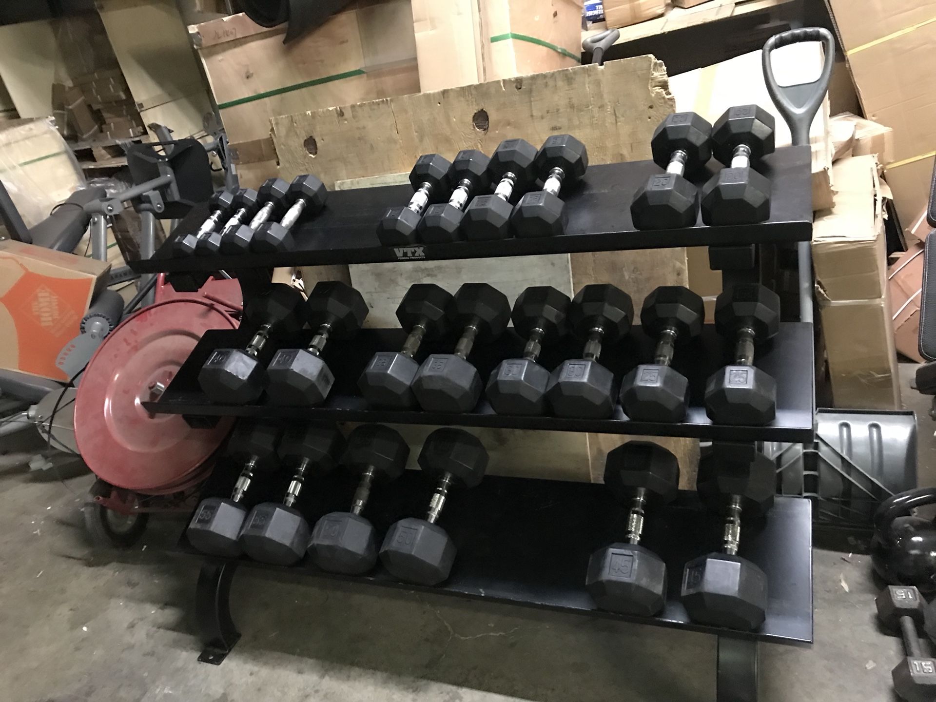 Used rubber dumbbell set with rack. 450 for Sale in Fridley, MN OfferUp