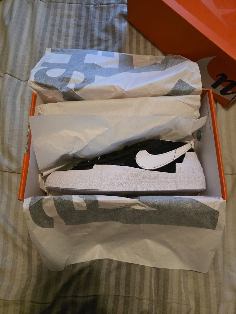 Sacai Black Patent Leather Nike Blazer Low