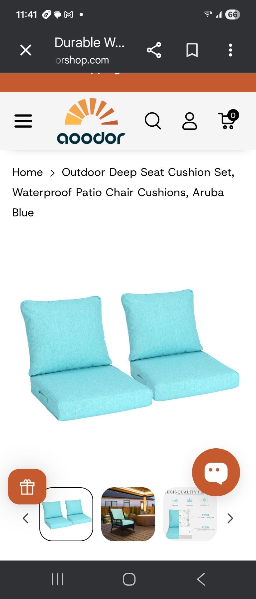Patio deep seat cushion
