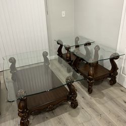 Vintage Coffee Table And Two Smaller Tables