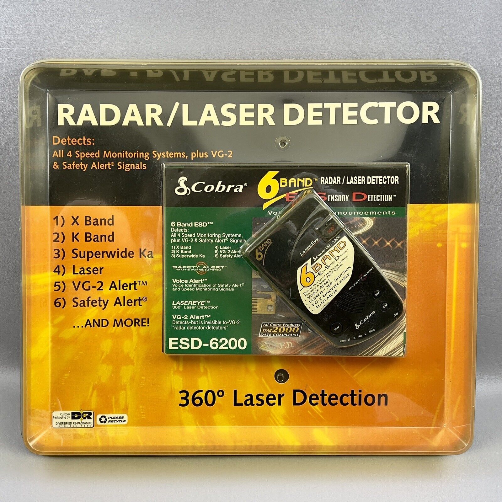 Cobra 6 Band 360 Degree Radar Laser Detector ESD-6200 New Sealed