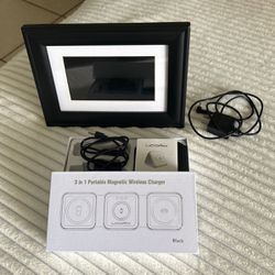 Digital Pictures Frame And 3 In 1 Wireless Chargers