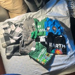 5 Shirts 1 Sweatpants 1 Plaid Pajamas 