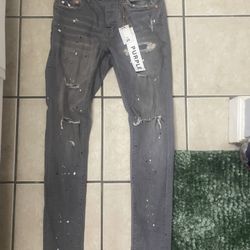 Grey Paint Splatter Purple Brand Jeans 