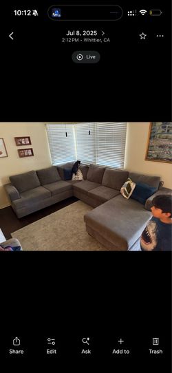 Living Spaces Dark Gray Couch