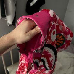 Pink bape hoodie 